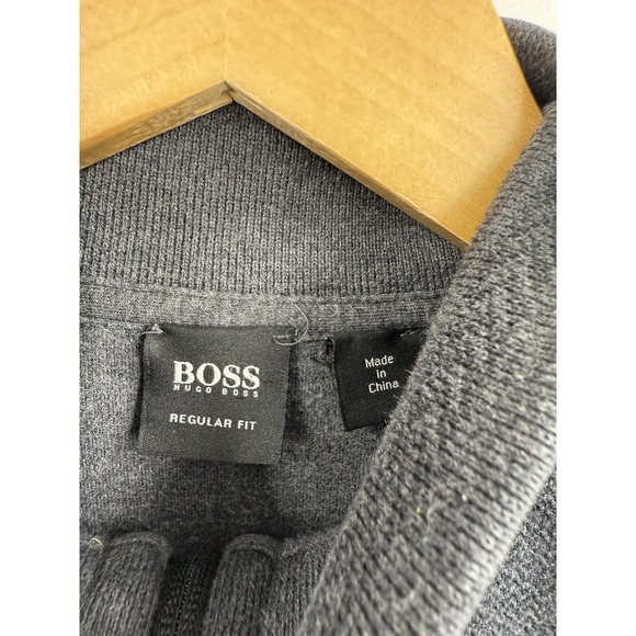 BOSS Hugo‎ Boss Sweater Mens Small Gray Full Zip Regular Fit Fossel 61 50247611 - Picture 3 of 11